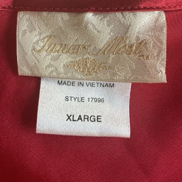 Inner‎ Most Nightgown Lingerie Chemise Size XL Red Satin Embroidered HEARTS Y2K - Picture 6 of 12